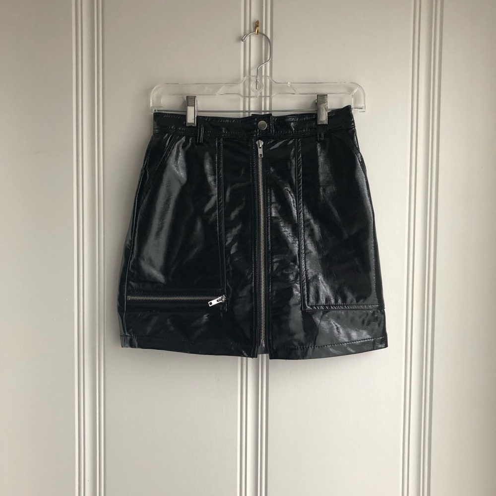urban outfitters patent leather skirt